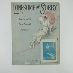 Sheet Music Lonesome and Sorry Milton Berle Benny Davis Con Conrad Antique 1926